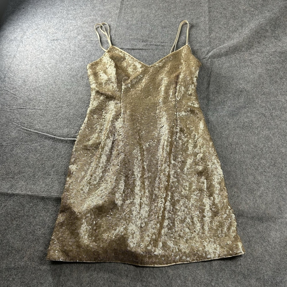 Abercrombie & Fitch Mini Dress Womens Small Gold Sequin New Years Holiday Party